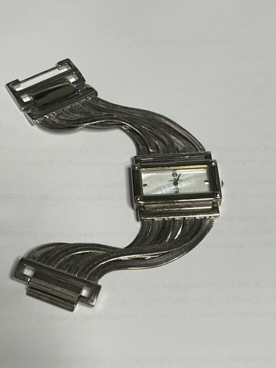 VTG Silver-Tone Anne Klein Herringbone Multi-Strand Mesh Bracelet Watch Stylish main image 8